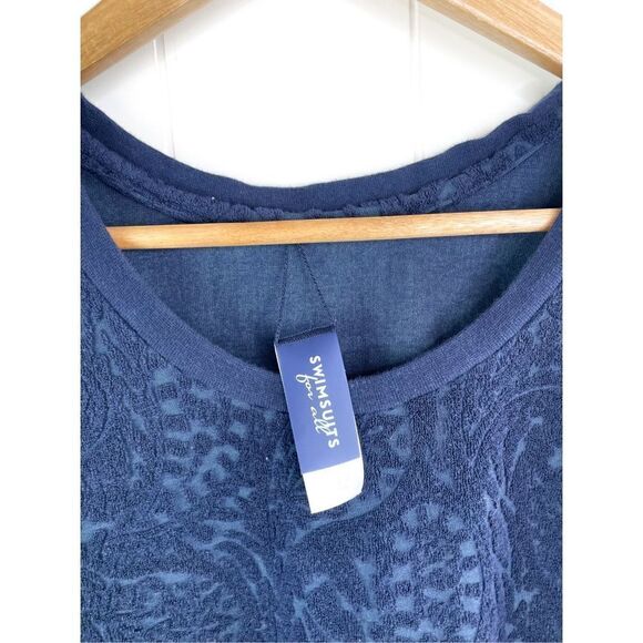 Swimsuits for All Blue Paisley Terry Swim Cover Dress Size 22/24 - Picture 3 of 8